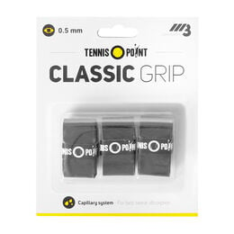 Overgrip Tennis-Point Classic Grip schwarz 3er